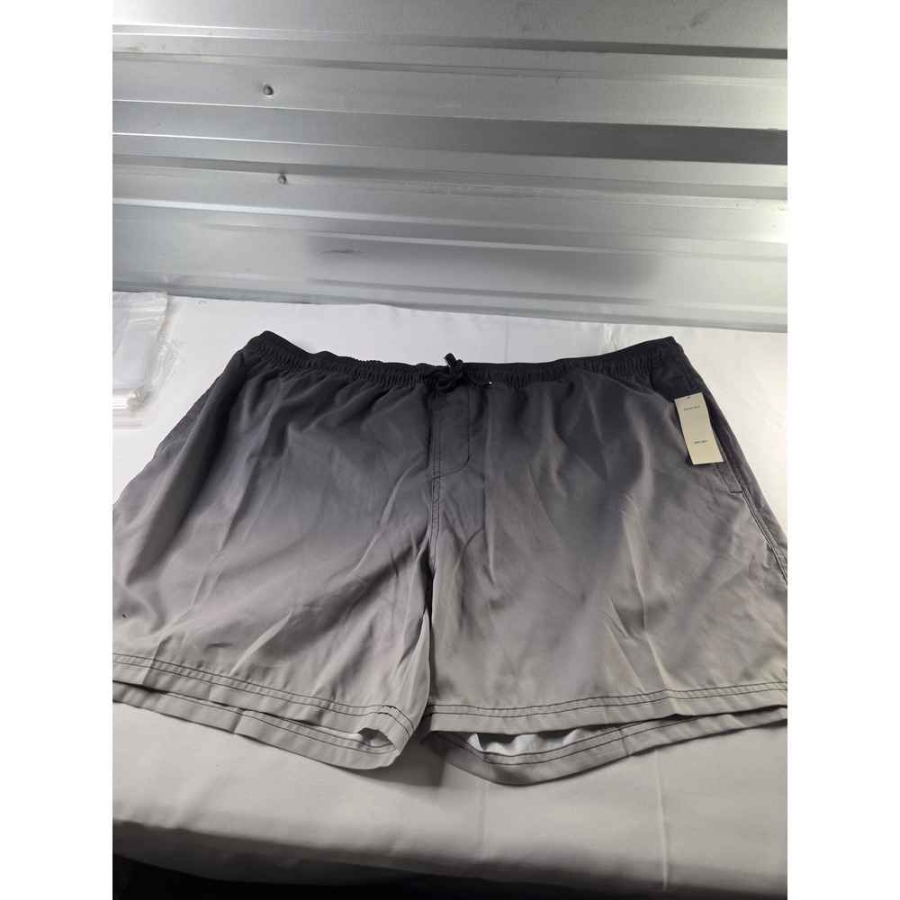 No Boundaries Mens Swim Trunks 3XL Black Ombre Quick Dry UPF 50+ 6in Inseam NWT